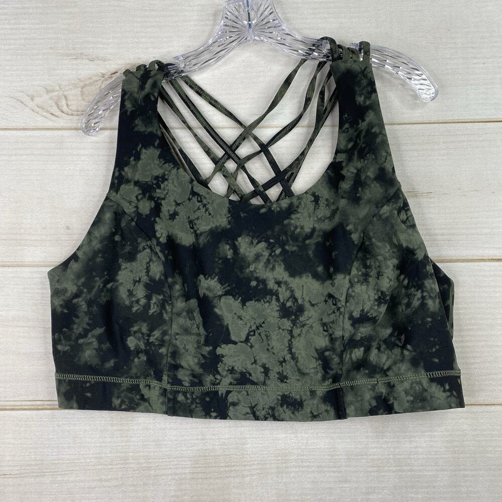 torrid Black and Olive Green Tie-Dye Strappy Bralette
